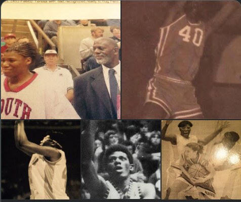Historic collage from Teresa Geter's basketball journey
